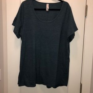 LuLaRoe Classic T Blue w/Blk strips